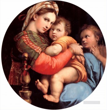 The Madonna of the Chair Renaissance master Raphael Oil Paintings